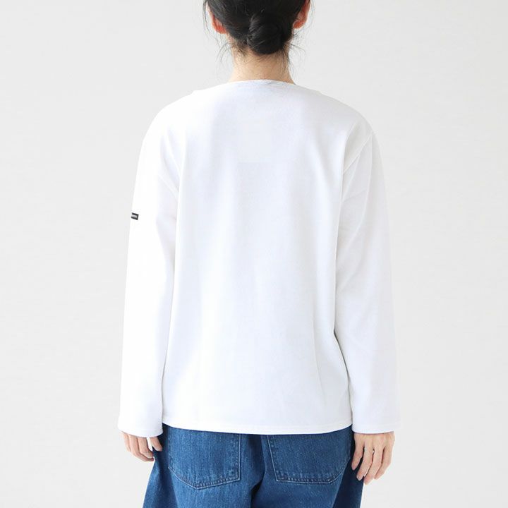 バスクシャツM白SAINTJAMESウェッソン　ソリッド無地【美品、フランス製】 000000000107-01-s.jpg