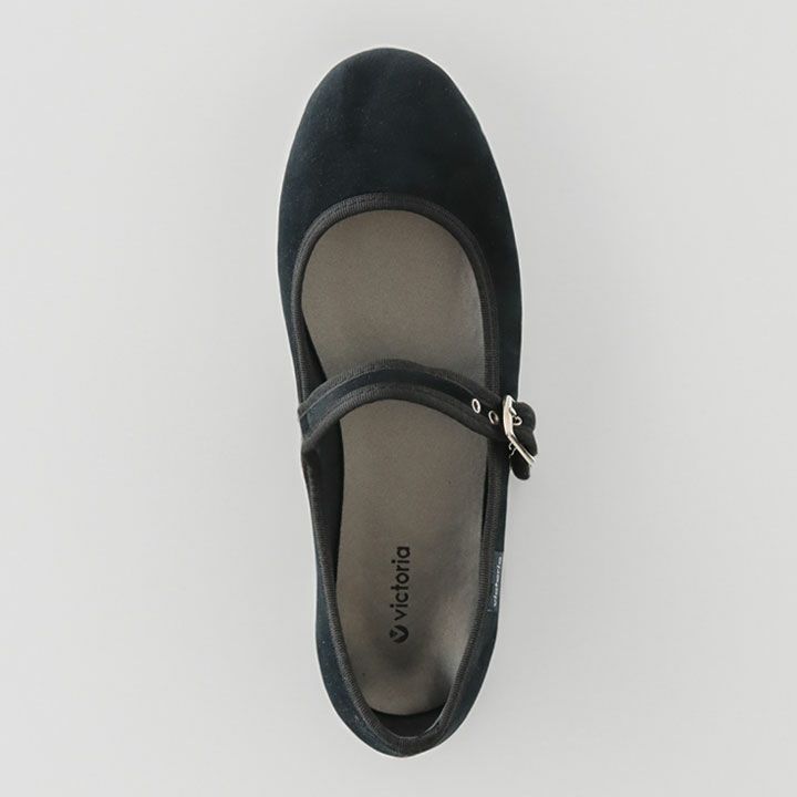 VICTORIA ビクトリア｜ベロアストラップフラットシューズ 104913の通販