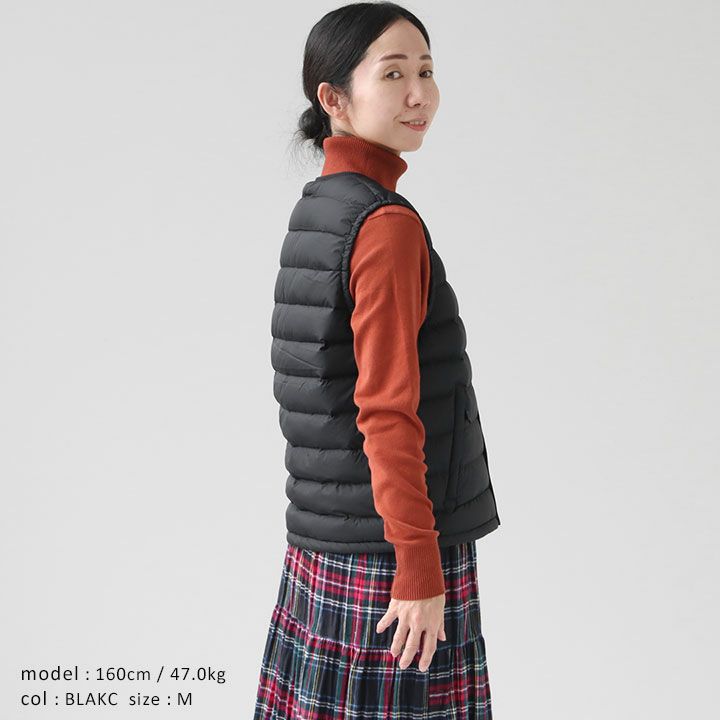 ダントン インナーダウン ベスト DT-A0002 NNF ブラック M DANTON ダントン メンズ クルーネック インナーダウンベスト DT