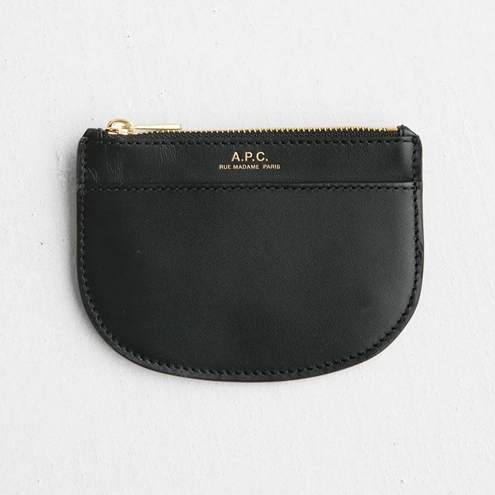 【関税込み】A.P.C. ネイビー Demi-Lune カードケース A.P.C. (アーペーセー) PORTE-CARTES DEMI-LUNE Noir / カードケース