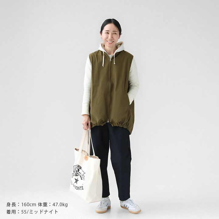 PRIT(プリット) 40/1綾ダンプ ワンタックテーパードパンツ
