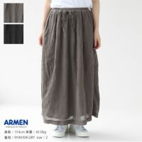 ARMEN(アーメン) ギャザースカート SINGLE GAUZE OVERDYED UTILITY(INAM2201GD)