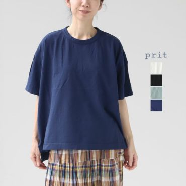 prit 1/25ウール綿接結クルーネックプルオーバー｜ナチュラル