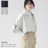 SACRA(サクラ) トリアセテートサテン バンドカラーシャツ(124517071)