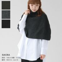 SACRA(サクラ) エクストラファイン ラムウール ポンチョ(123538081)