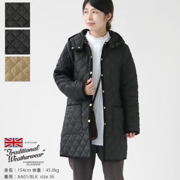 Traditional Weatherwear(トラディショナル・ウェザーウェア) アークリー ミドル  フードキルティングコート(APQCO0167AA)の通販｜NEWS(ニューズ)公式オンラインショップ