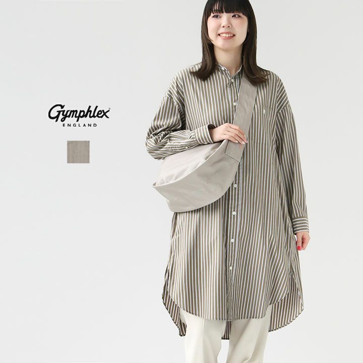 GYMPHLEX(ジムフレックス) バンドカラーシャツワンピース(GY