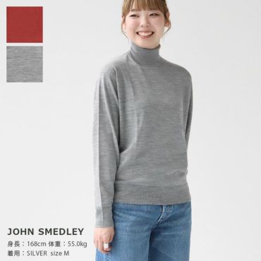 JOHN SMEDLEY(ジョン スメドレー) レディース 30G 長袖タートルネックニット(LETTY)