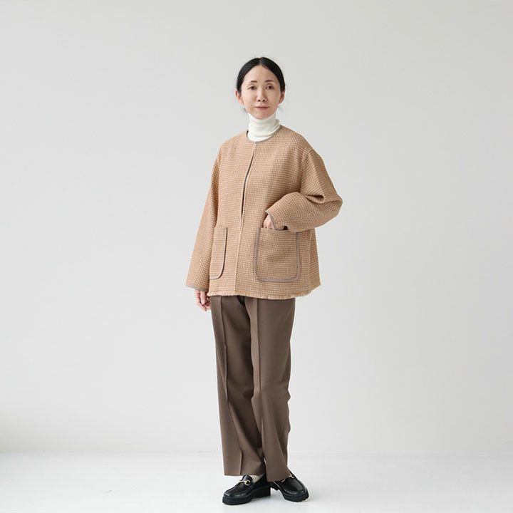 Ballsey(ボールジィ) ワッフルツイード ノーカラージャケット(11-07-34