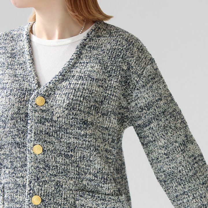 MACPHEE(マカフィー) ウールナイロンツイード Vネックカーディガン(12