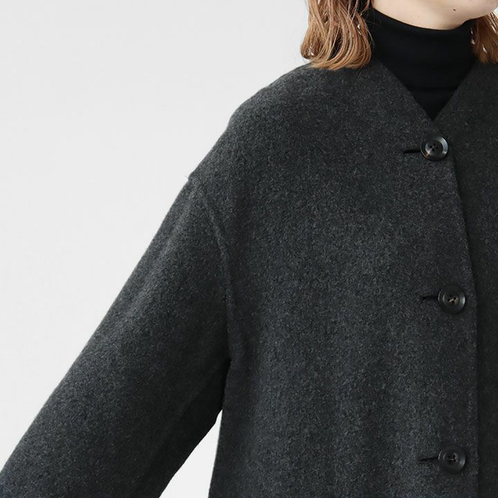 Le glazik(ル グラジック) ウールリバー リバーシブルカラーレスコート