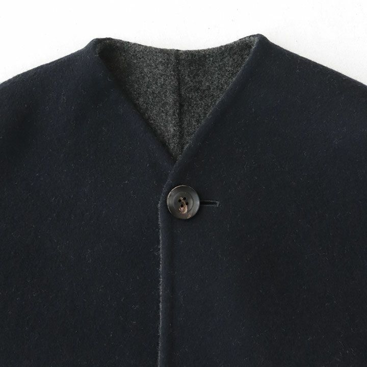Le glazik(ル グラジック) ウールリバー リバーシブルカラーレスコート