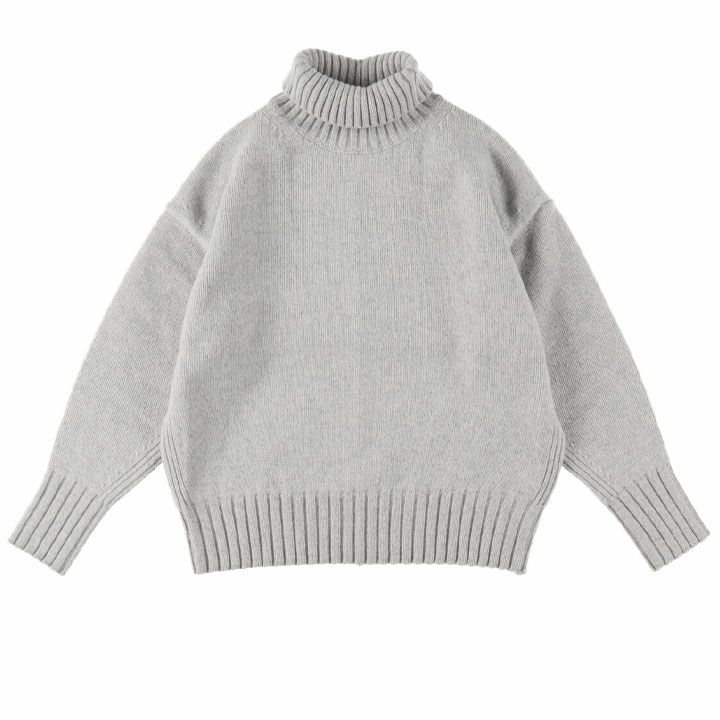 未使用品 マカフィー MACPHEE トゥモローランド 23AW ラムカシミヤ タートルネックプルオーバー ニット セーター 長袖 S アイボリー ラムカシミヤ クルーネックプルオーバー（ニット/セーター