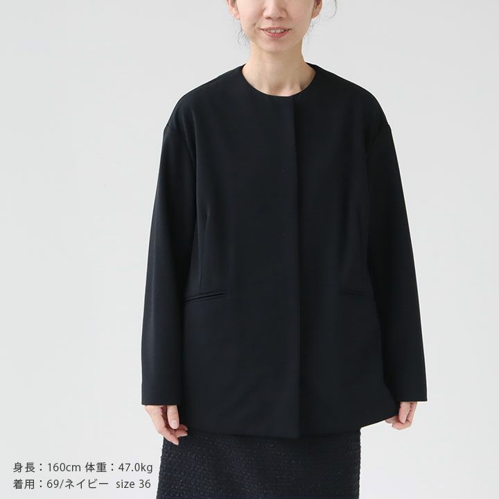 ballsey ボールジィ ジョーゼットジャージー ノーカラージャケット ジョーゼットジャージー ノーカラージャケット｜トゥモローランド 公式通販