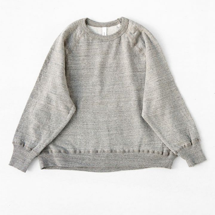 PRIT ラグランスリーブプルオーバー グレー杢