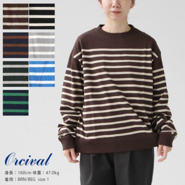 ORCIVAL(オーシバル) パネルボーダー スウェットプルオーバー(OR