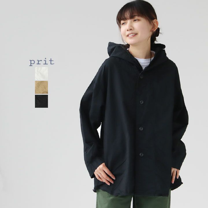 PRIT(プリット) 綾ダンプ フードシャツブルゾン(P81529)の通販