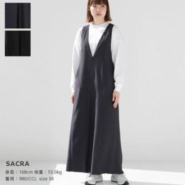 SACRA サクラ レーヨン× シルク サロペット（SACRA(サクラ
