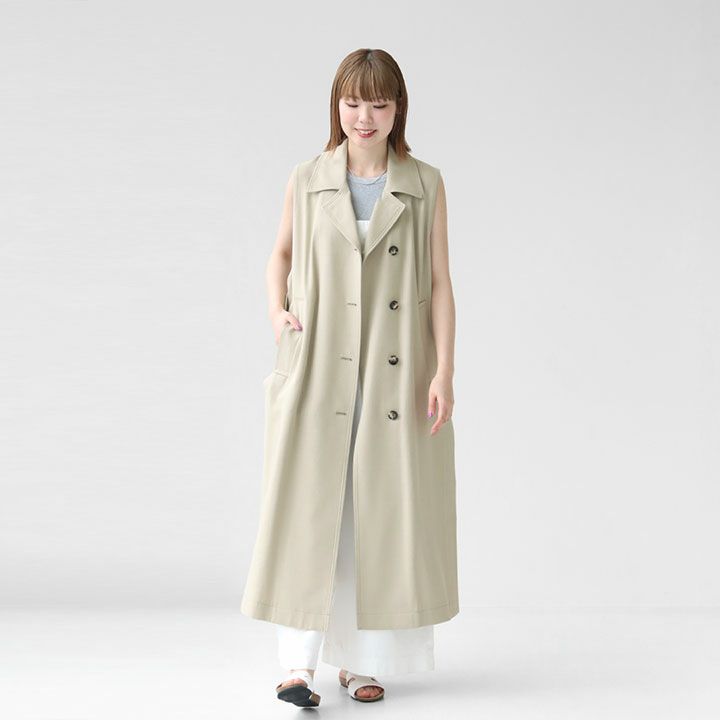 SACRA(サクラ) RUSTIC コットンツイル ロングジレ(124105061)の通販