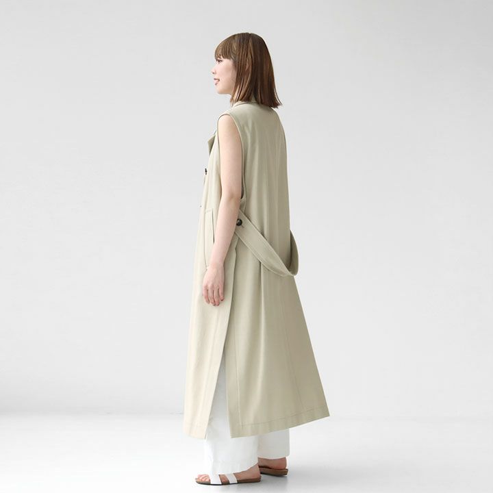 SACRA(サクラ) RUSTIC コットンツイル ロングジレ(124105061)の