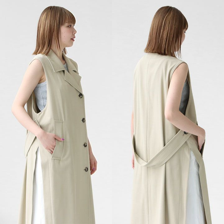SACRA 69,300円 24S/S RUSTIC コットンツイルジレ SACRA(サクラ) RUSTIC コットンツイル ロングジレ(124105061)の通販