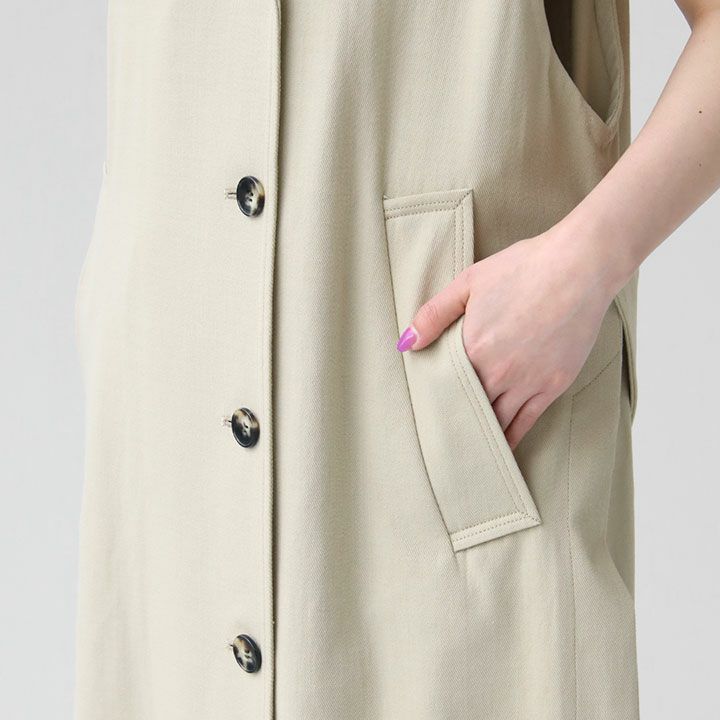 SACRA(サクラ) RUSTIC コットンツイル ロングジレ(124105061)の