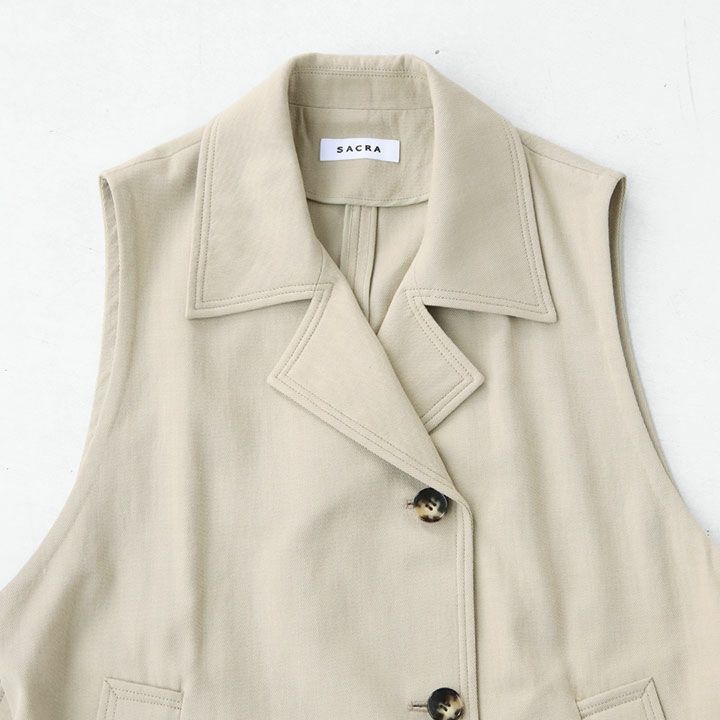 SACRA 69,300円 24S/S RUSTIC コットンツイルジレ SACRA(サクラ) RUSTIC コットンツイル ロングジレ(124105061)の通販