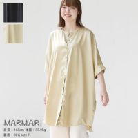 MARMARI(マルマリ) サテンチュニックシャツ(MBL-141)