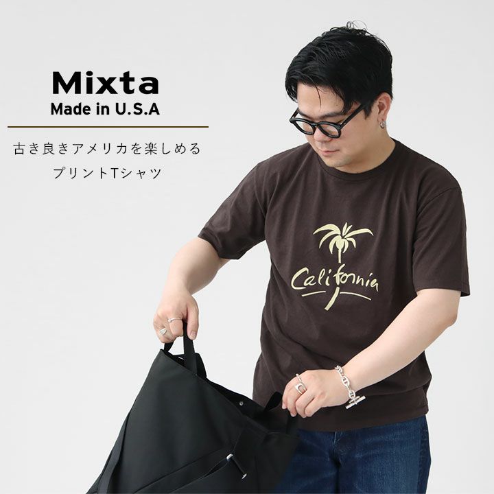 ミミッタ　Tシャツ 　t1004 Mixta(ミクスタ) PALM TREE Tシャツ(MI100011004)MEN/WOMENの