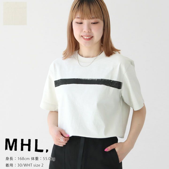 MHL.(エムエイチエル) ペイント ドライコットンジャージー プリントTシャツ (595-4168509)の通販｜NEWS(ニューズ)公式オンラインショップ