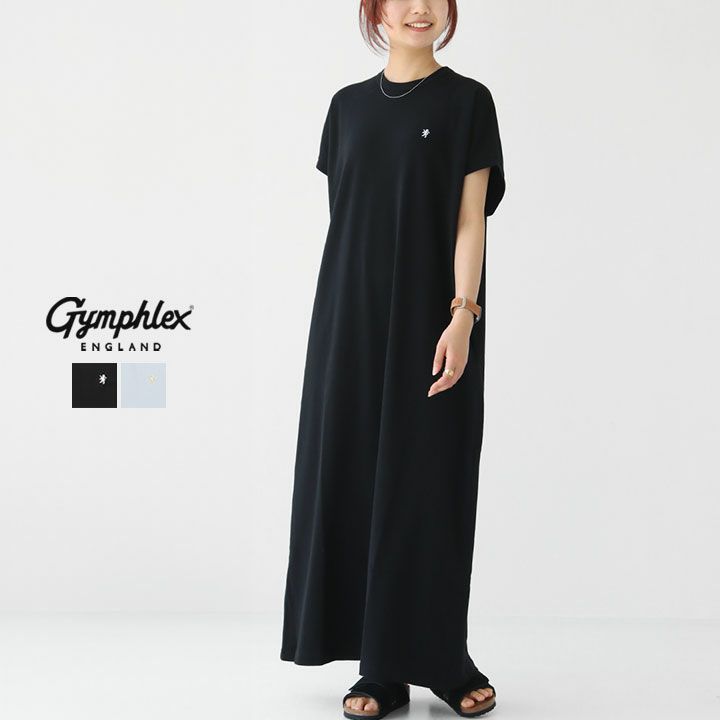 【美品】Gymphlex ジムフレックス　クルーネックワンピース　ブラック GYMPHLEX(ジムフレックス) クルーネック スリーブレス