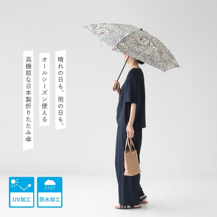 SOULEIADO(ソレイアード)晴雨兼用 折りたたみ傘 SOULEIADO(ソレイアード) フレンチシックプリント 晴雨兼用