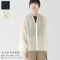 MACPHEE(マカフィー) ソフトオーガンジー バンドカラーブラウス(12-01-44-01001)