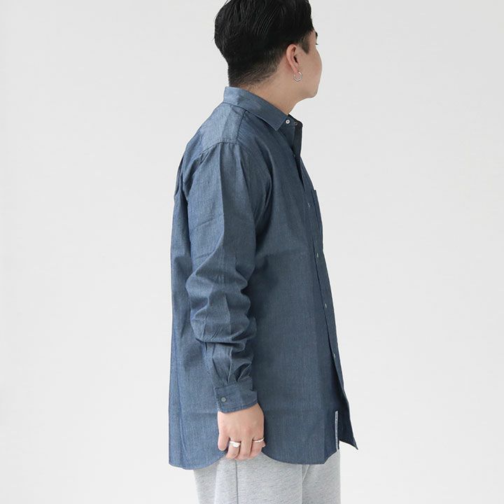 nanamica(ナナミカ) レギュラーカラー シャンブレーシャツ(SUGF359)の 