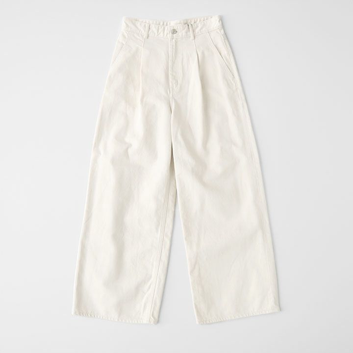 MACPHEE(マカフィー) コットンデニム タックワイドパンツ(12-04-44