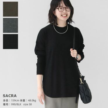 美品 サクラ SACRA エクストラファインメリノリブJSYプルオーバー 38/カーキ ニット セーター ウール【2400014359008】 SACRA(サクラ) エクストラファインメリノ リブ JSY プルオーバー