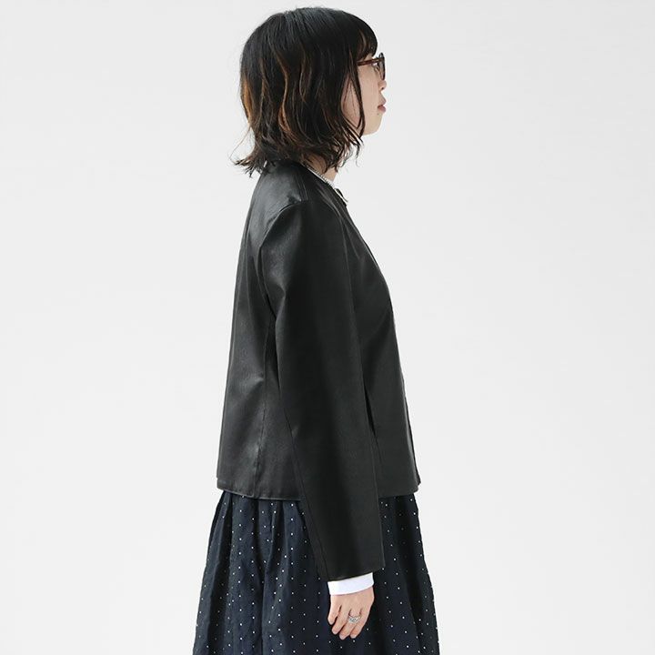 トゥモローランド　ballsey レザージャケット レザーライククロス パネルシェイプジャケット