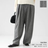 SACRA(サクラ) ヘリンボーン ツイードパンツ(124621111)