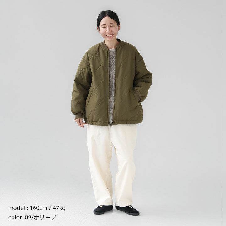 PRIT プリット｜ナイロンタッサーオニオンキルト ZIPショートブルゾン