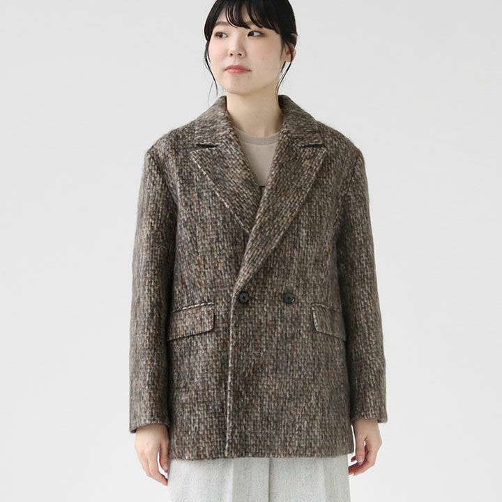 MACPHEE(マカフィー) モヘヤミックスシャギー ダブルブレスト