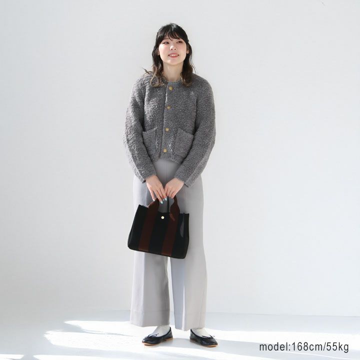 MACPHEE(マカフィー) ムートン クルーネックカーディガン(12-02-44