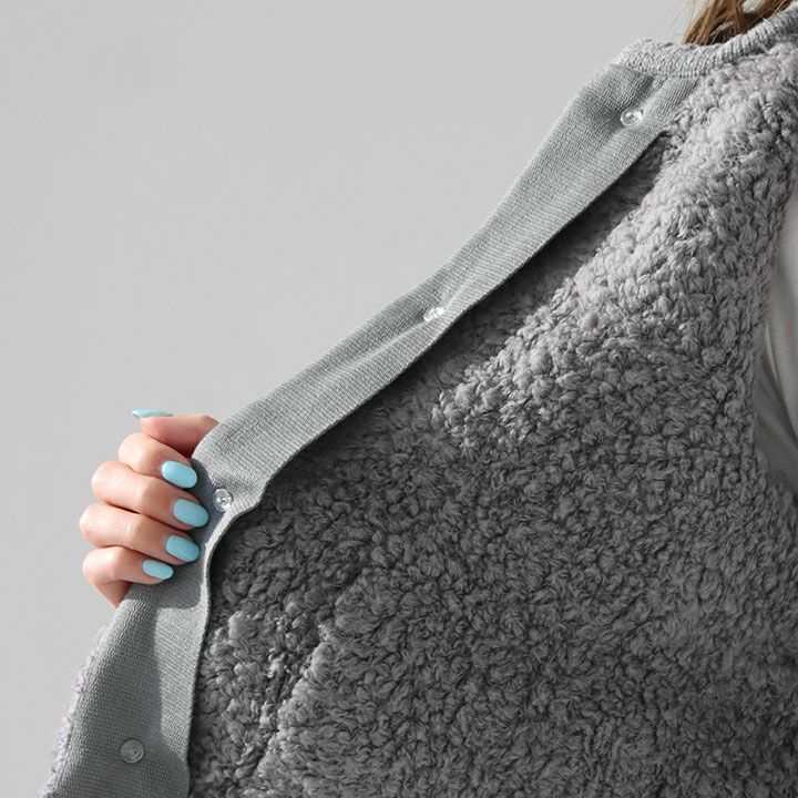 MACPHEE(マカフィー) ムートン クルーネックカーディガン(12-02-44