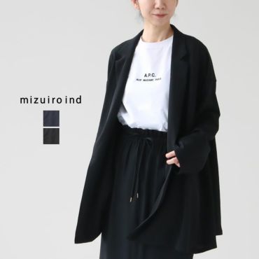 mizuiro ind(ミズイロインド) ツイルジョーゼット ワイドシャツ