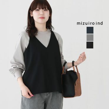 mizuiro ind 黒 Vネック キャミソール MARcourt｜mizuiro ind キャミソールベスト | Rakuten Fashion