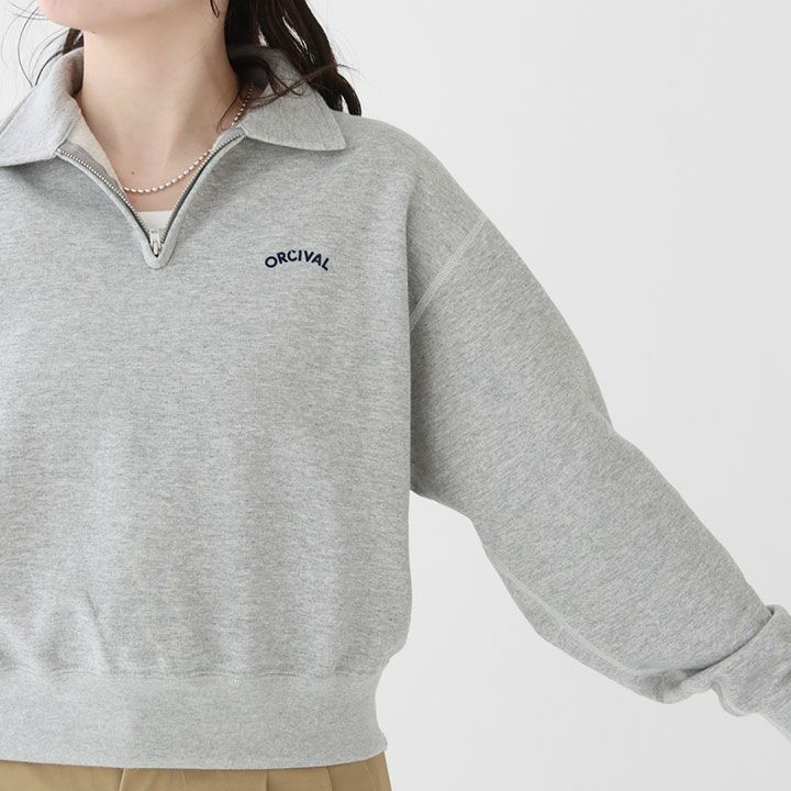 ORCIVAL(オーシバル) コットン裏毛 ハーフジッププルオーバー(OR