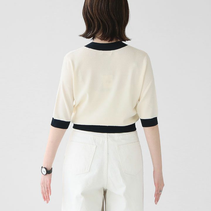 ballsey ストレッチタックドット Vネックカーディガン ボールジィ Ballseyストレッチタックドット Vネックカーディガン