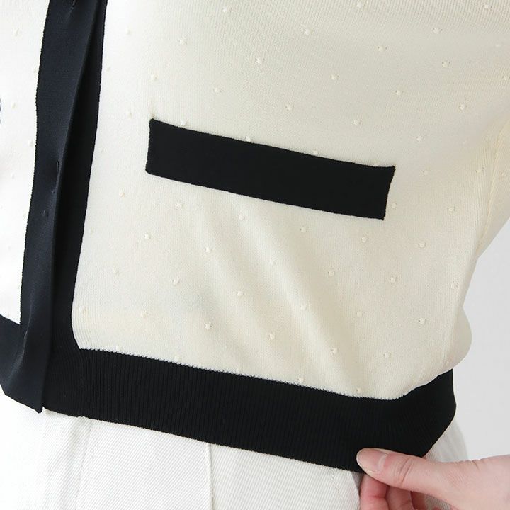 【さき】Ballsey　今期 ストレッチタックドット Vネックカーディガン ストレッチタックドット Vネックカーディガン｜トゥモローランド