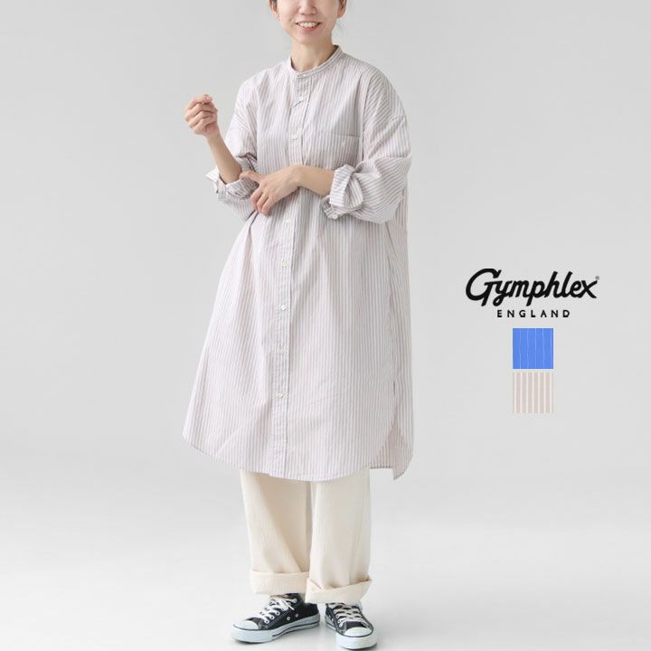 ま*ん様 新品未使用☆Gymphlex 長袖シャツワンピース C.Grey…14 GYMPHLEX SALE！ジムフレックス Gymphlex ワンピース バンド