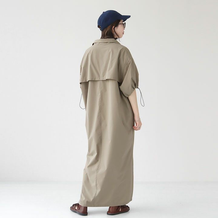 【AMERICANA/アメリカーナ】 Ventilation Onepiece Americana ナイロン ベンチレーションワンピース , Charcoal