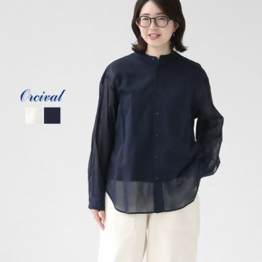 ORCIVAL(オーシバル) 裏フリース クルーネックカーディガン(OR